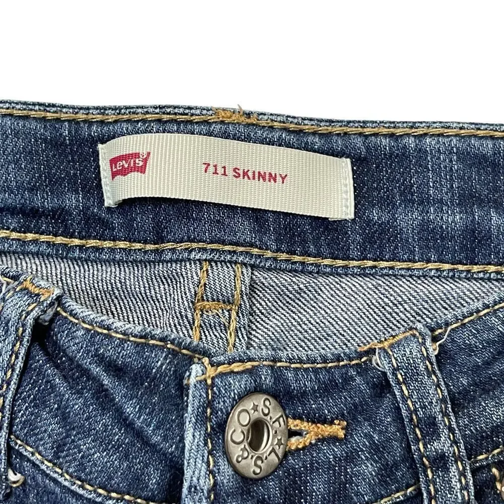 Levi's Youth Girls 711 Skinny Blue Jeans Size 12 Slim